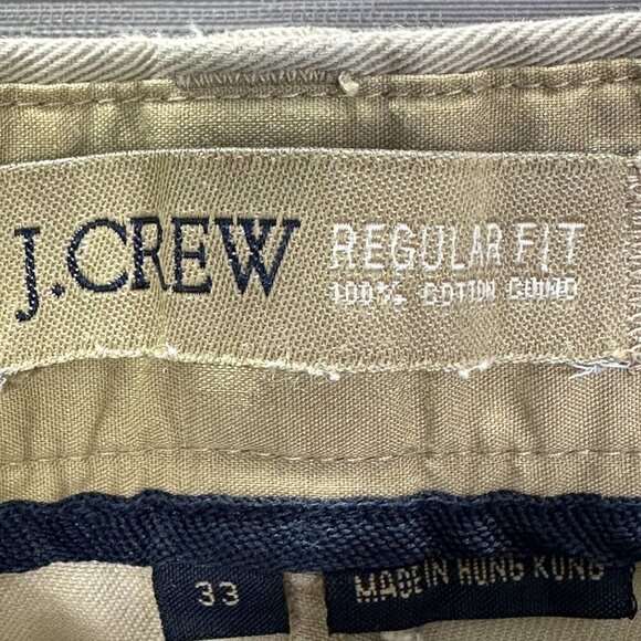 J Crew Pants Mens 33 Cotton Chino Beige Cotton Flat Front  Pockets - Picture 5 of 9